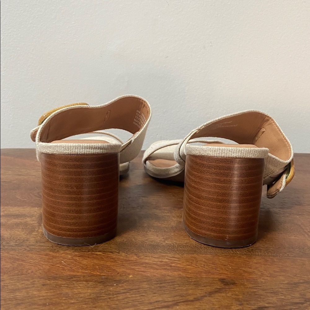Tommy Bahama Trista Linen Block Heel Sandals - Picture 4 of 9
